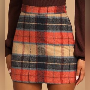 Lulus Mad for Plaid Beige Plaid Mini Skirt